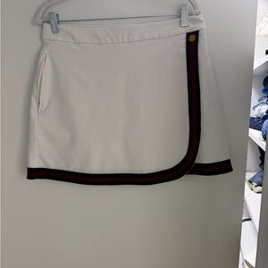 G/FORE White Skort with Black and Maroon Trim